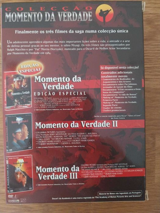 Trilogia Karate Kid - 3 DVD´S - Coleção Momento da Verdade