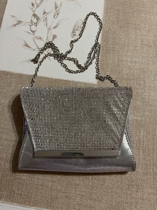 Torebka listonoszka na łańcuszku z kryształkami swarovski