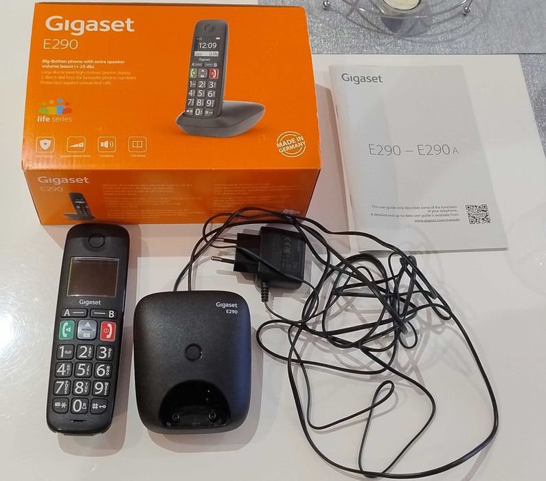 Telefon GIGASET E290 dla starszych osób stacjonarny bezprzewodowy