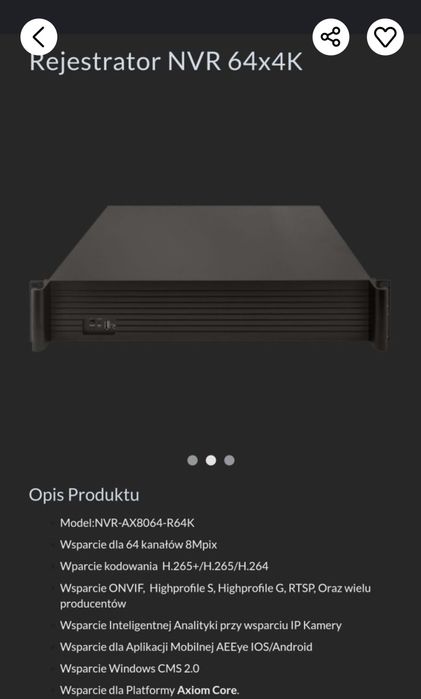 Rejstrator do kamer 64 Kanały 64CH 4K Rejstrator 4K 8MP Monitoring