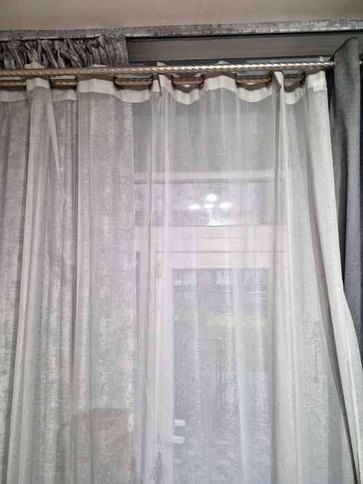 Продам штори та тюль + карниз подвійний