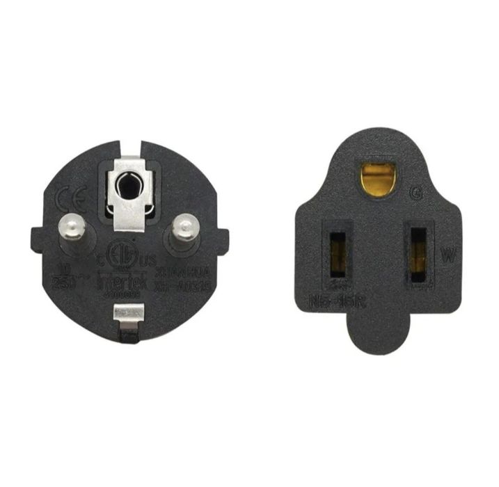 Переходник адаптер с американской вилки на Евро.250В/16А.