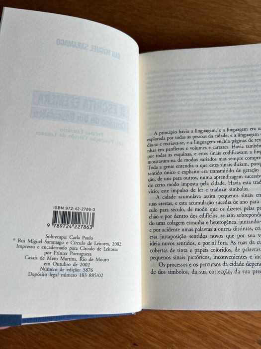 A ESCRITA EFÉMERA Crónica de Um Descalabro    Rui Miguel Saramago