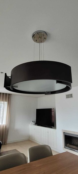 Candeeiro de tecto Circular com Vidro Opalino