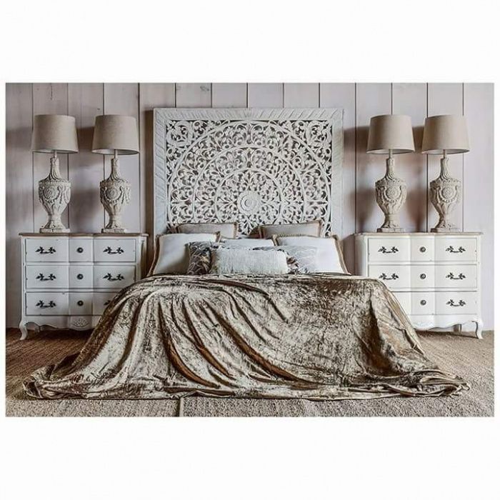 NOVO: Painel Decorativo / Cabeceira de Cama Mandala Branca 160x160cm