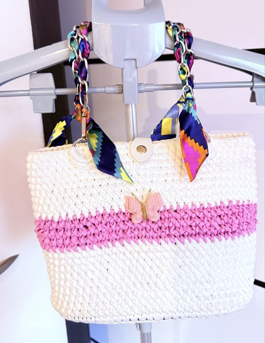 Koszyk- torebka z dzianiny