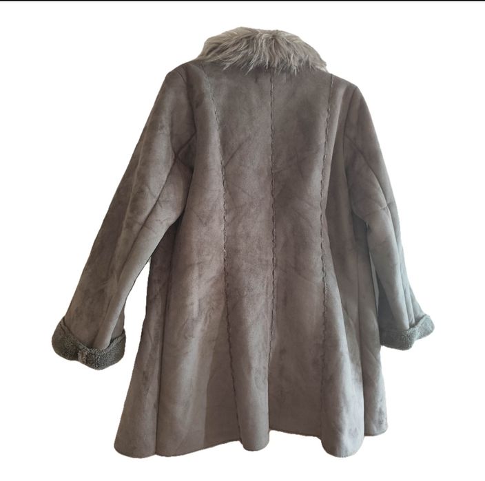 Kożuch damski z futerkiem spring winter jacket Eco faux fur coat luxur