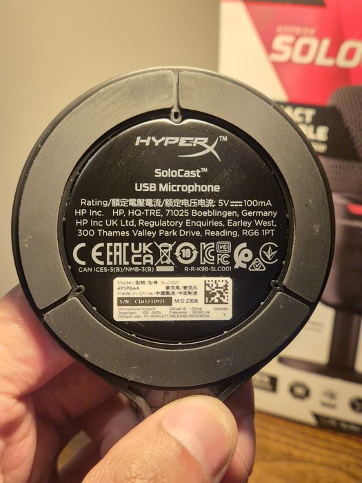 Microfone Gamer HyperX SoloCast (Preto) - Impecável