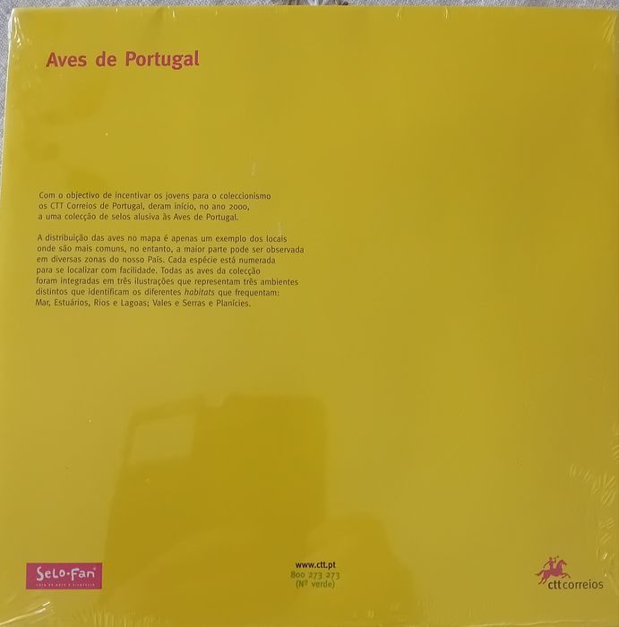 Carteira de selos de Aves de Portugal.