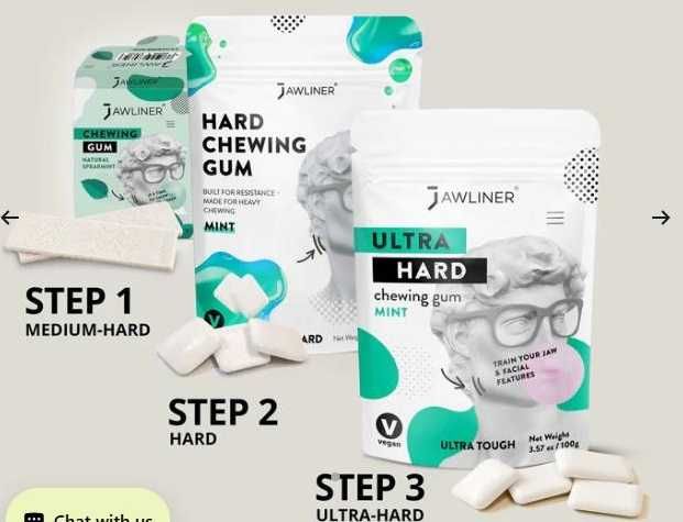 Jawliner Hard для чуинга , 1 пачка более 2 месяцев использования , для чёткой, более выраженной нижней челюсти и прорисованных черт лица