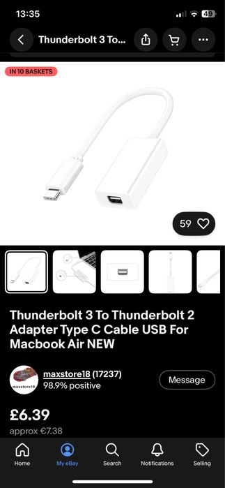 Thunderbolt 2 to Thunderbolt 3 adapter446590986549340163