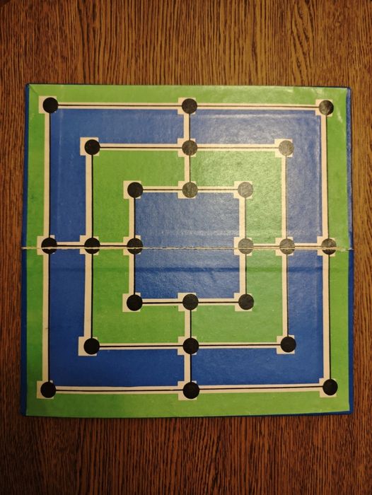 Rozrywka z PRL • Zestaw gier planszowych: Warcaby, Młynek