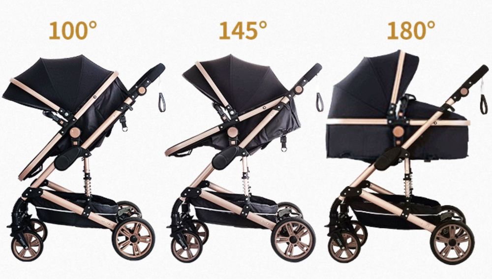 WÓZEK DZIECIĘCY 3W1 Luksusowy Wielofunkcyjny Gondola Spacerówk Fotelik
