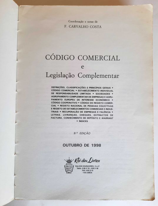 Código Comercial e Legislação Complementar (1998)423595154490019841