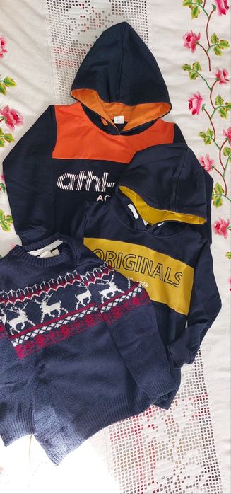 Lote 2 sweats e camisola de malha - 4/5 anos