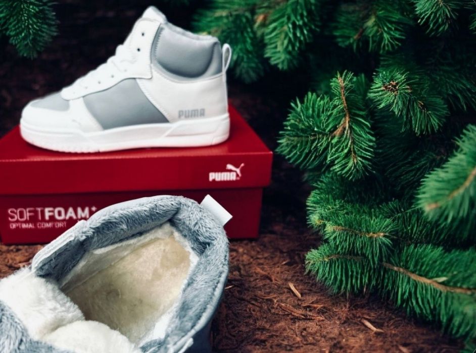 Жіночі зимові білі кросівки Puma/натуральная кожа/женские ботинки пума