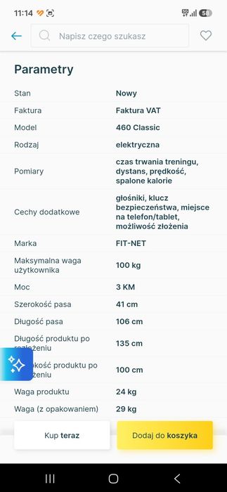 Bieżnia elektryczna Net Fit 460