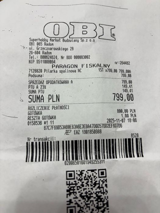 Pila spalinowa prawie Nowa
