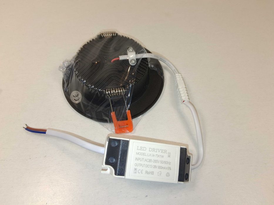 N269 Oprawa LED Podtynkowa Recessed Lighting Czarna Okrągła Zasilacz