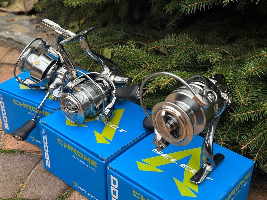 Спиннинговая катушка Select Chrome 2000-2500-4000S 6+1 котушка Хром