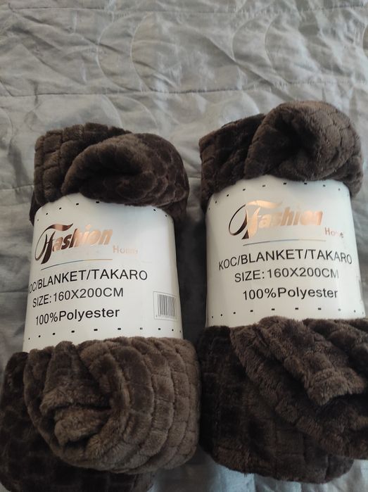 Sprzedam nowe 3 koce kolor brąz 160/200