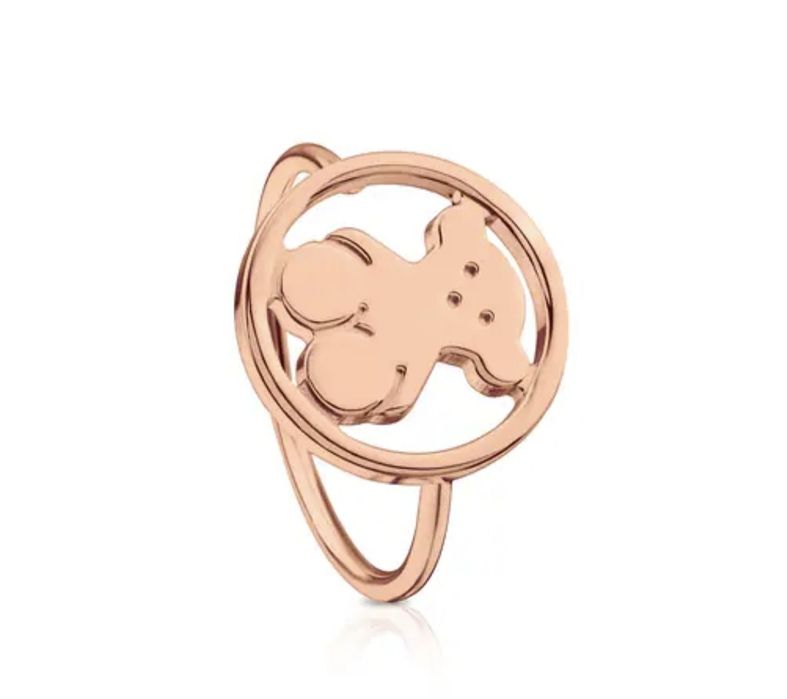 Pierścionek 16 z misiem różowe srebro vermeil 925
