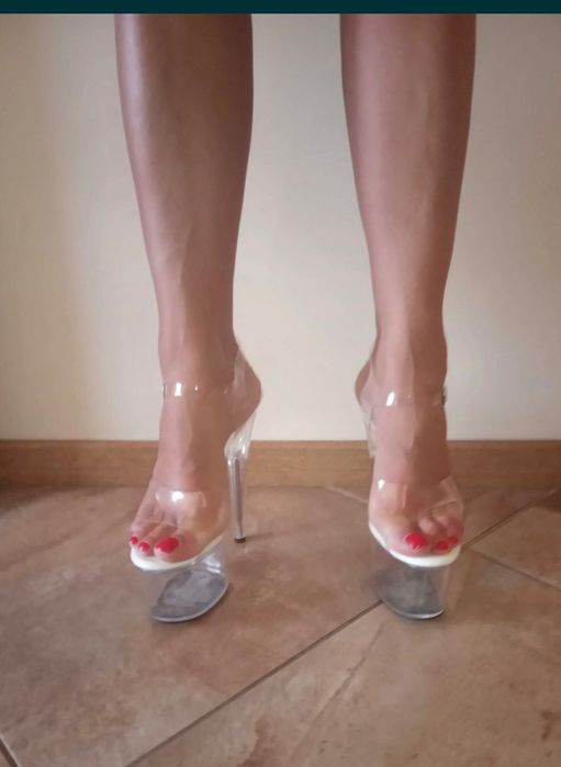 168/ Szklanki 17 cm gogo pole dance OD REKI 39 platformy przezroczyste