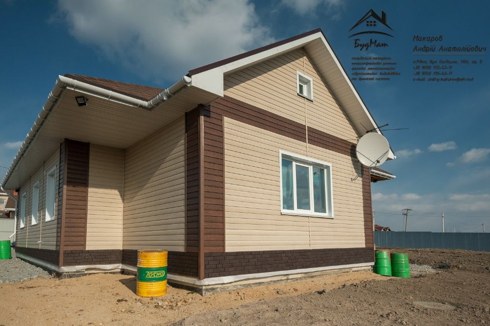 Сайдинг для фасаду будинку. Блок-хаус, корабельний брус