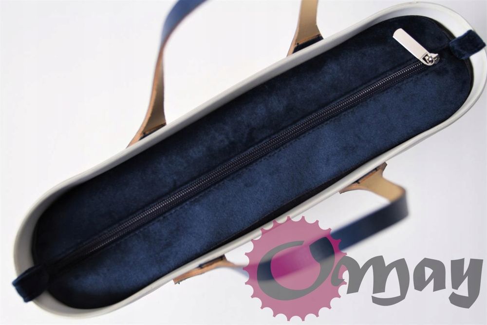 Granatowy Welur organizer do OBAG MINI +OPASKA 2 kieszenie wkład OMAY