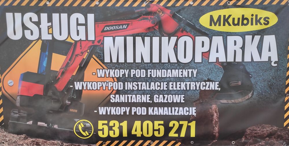 Minikoparka usługi minikoparką
