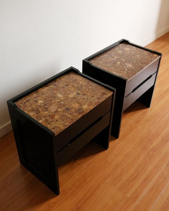 Par de mesas de cabeceira Vintage / Pair of Vintage nighstands