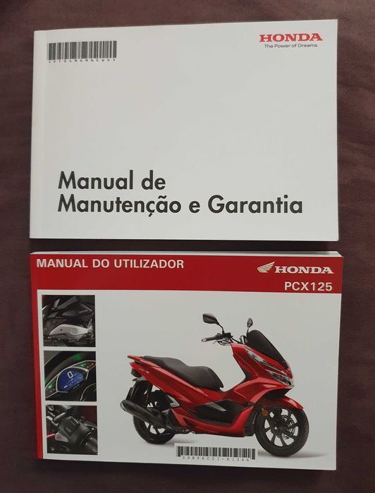 Manuais do Utilizador e Manutenção e Garantia, da Honda 125 PCX - 2020