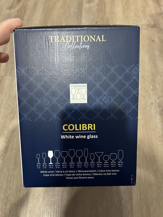 Crystal Bohemia 6 copos vinho branco - Novo