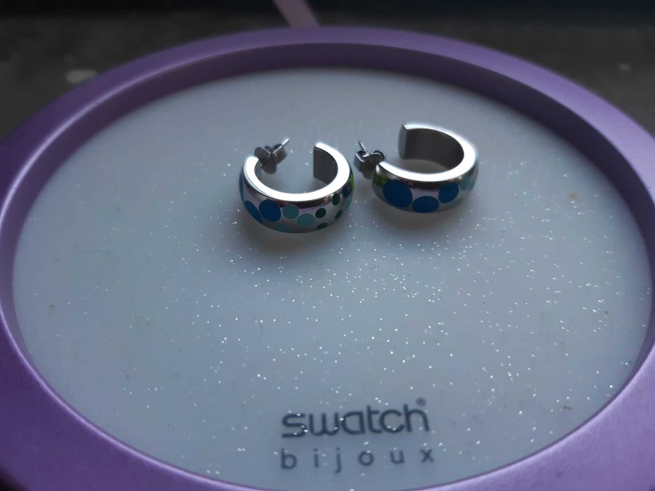 Brincos aço originais swatch, novos