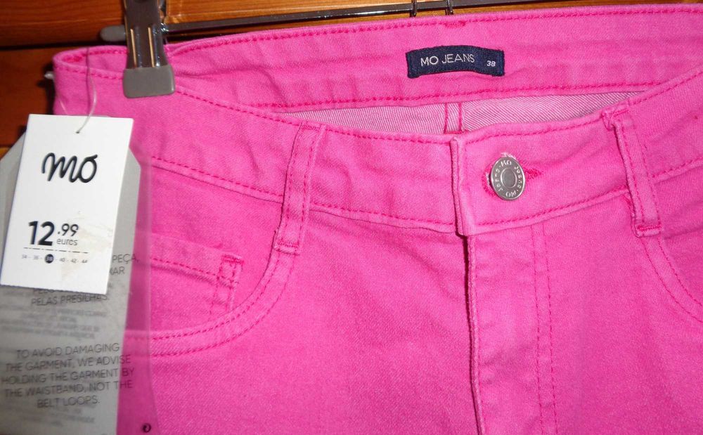 Calças de ganga rosa da MO para mulher tamanho 38  (Nova com etiqueta)