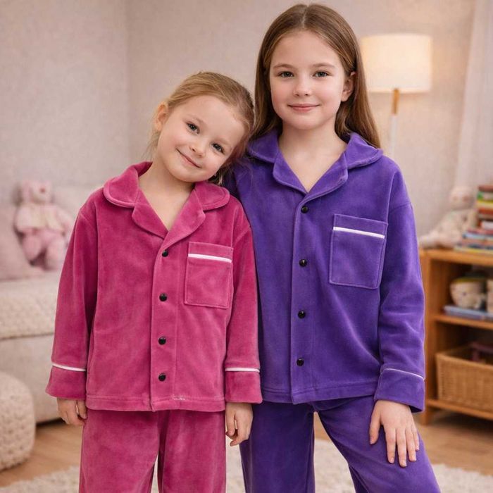 Дитяча велюрова піжама для дівчинки 110-158 см м’яка піжама велюр