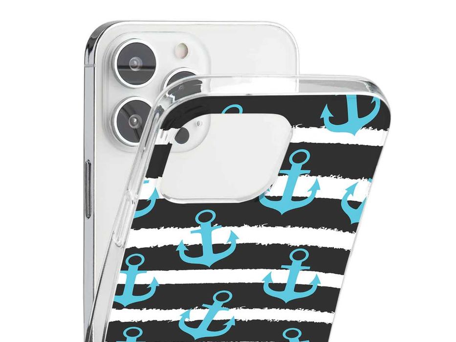 Capas silicone telemóveis Xiaomi Redmi e Mi com padrão marinho âncoras