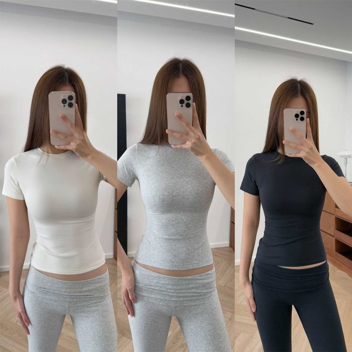 Футболка Skims Cotton Jersey T-Shirt З БІРКАМИ