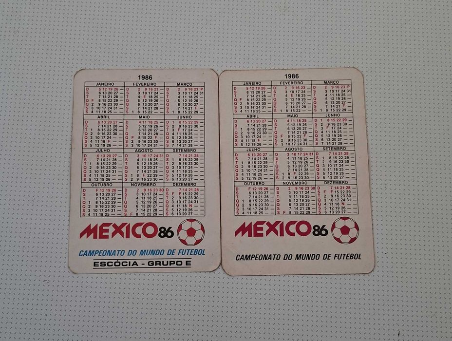 Calendários vintage: Manil, Máquinas Quentes, México 86, TV Topdisco