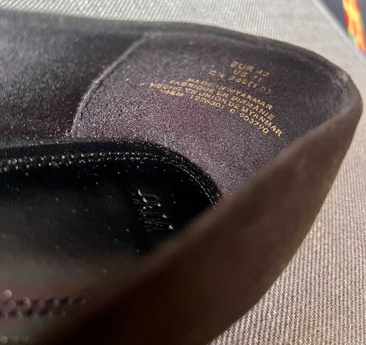 Baleriny Mary Jane, czarny zamsz, rozm. 42, stan idealny, H&M