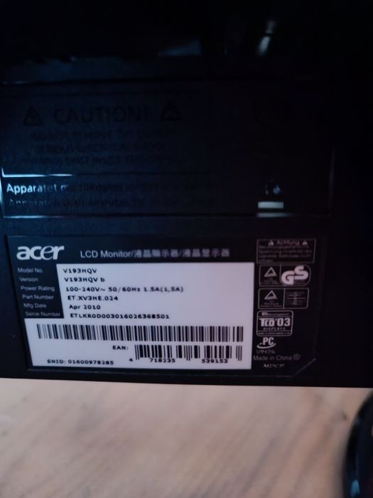 Monitor Acer 18.5 cala