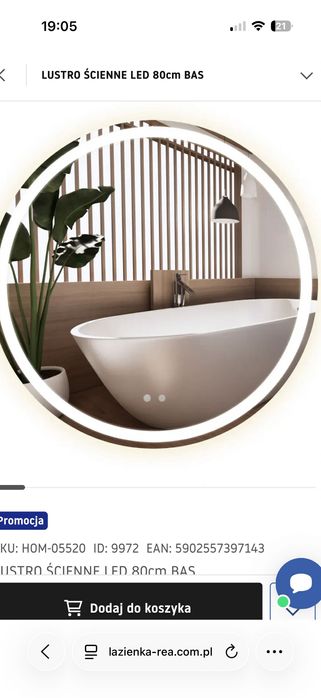 Lustro led okrągłe