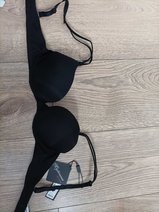 Biustonosz czarny Moraj rozm 70B Push up, Nowy