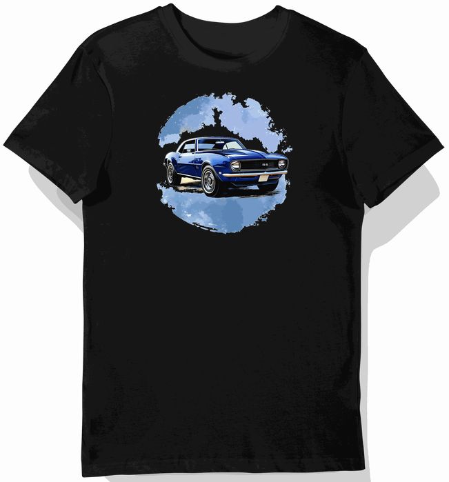 Koszulka męska czarna z Klasycznym Chevroletem Camaro 1967 3XL