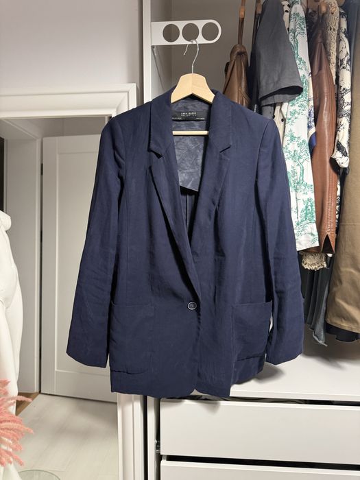 Granatowa marynarka Zara Basic S