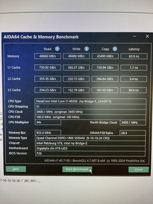 Intel Core i7-4930K, Gigabyte GA-X79-UD3,  G.Skill RipjawsZ  F3-2400C11  32 ГБ DDR3