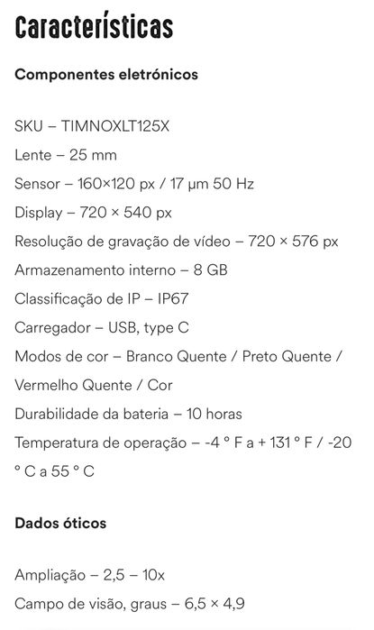 ATN Monóculo termico 2,5 x 10