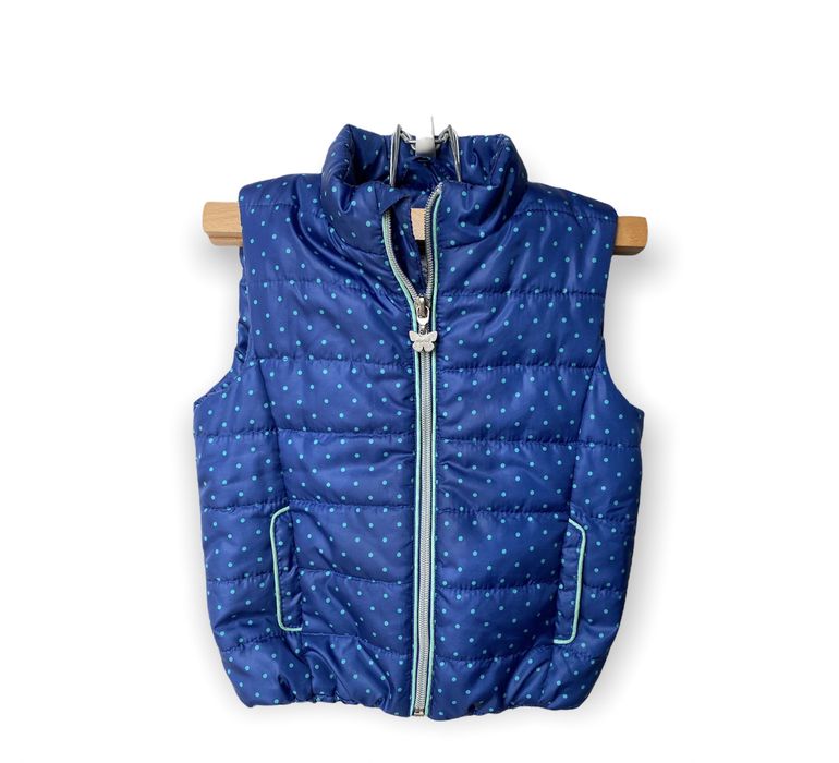 Kamizelka jesienna Reserved 86cm bezrękawnik miętowa kropki dziewczęca