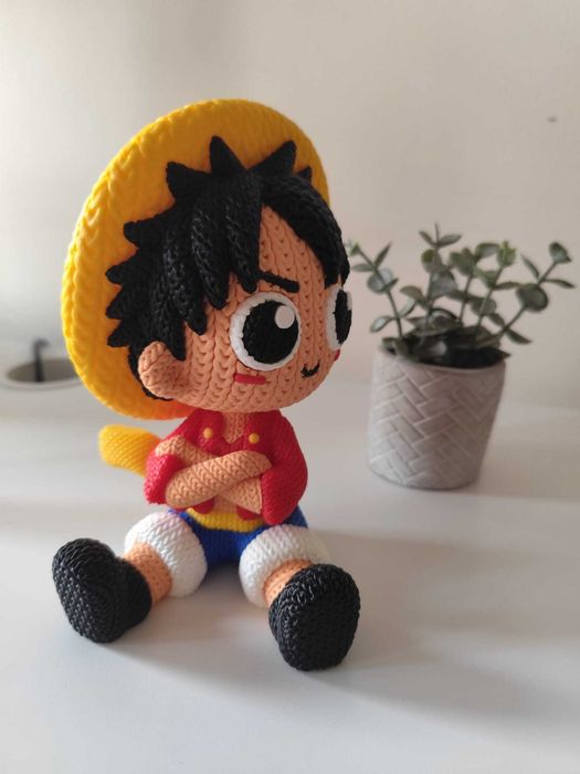Boneco 3D Luffy – Estilo Amigurumi (One Piece)