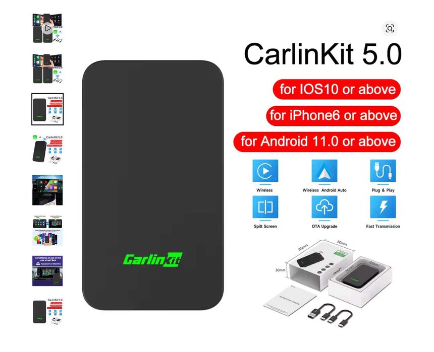 CarlinKit-Adaptador CarPlay, Dongle Auto Android